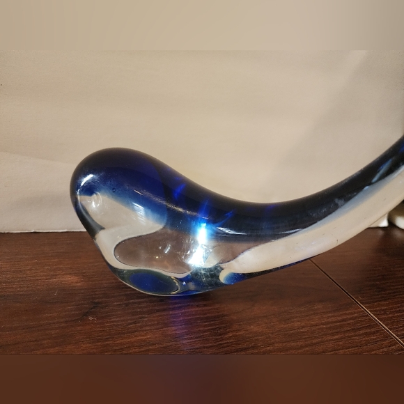 5th Avenue Crysyal.Vintage Blown Glass Whale. Large Cobalt Blue Sculpture - Picture 4 of 8